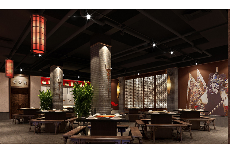 甘肃一品火锅店餐饮空间设计01